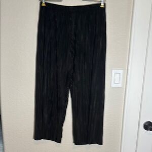 Allison Daley Black Pleated Wide-Leg Pants